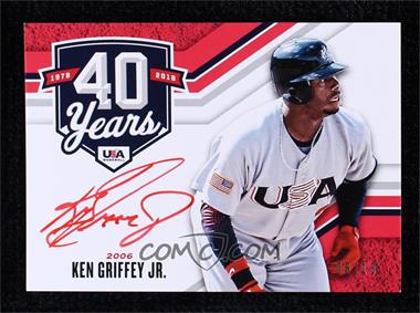 2019 Panini USA Baseball Stars & Stripes - Alumni 40th Anniversary Signatures - Red Ink #KG - Ken Griffey Jr. /10