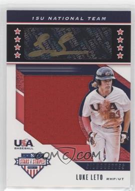 2019 Panini USA Baseball Stars & Stripes - Silhouettes Signatures - Black Gold Jerseys #USA-CI - 15U National Team - Luke Leto /89