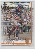 SP - Image Variation - Buster Posey (Patriotic Catcher's Gear)