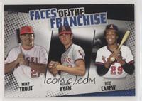 Mike Trout, Nolan Ryan, Rod Carew [EX to NM] #/299