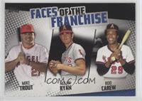 Mike Trout, Nolan Ryan, Rod Carew #/299