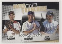 Zack Greinke, Luis Gonzalez, Mark Grace #/299