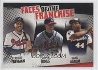 Freddie Freeman, Chipper Jones, Hank Aaron #/299