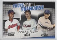 Francisco Lindor, Bob Feller, Tris Speaker #/299