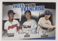 Francisco Lindor, Bob Feller, Tris Speaker #/299