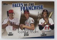 Mike Trout, Nolan Ryan, Rod Carew #/50