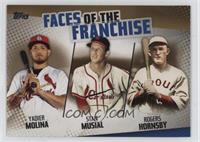 Yadier Molina, Stan Musial, Rogers Hornsby #/50