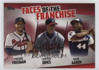 Freddie Freeman, Chipper Jones, Hank Aaron #/10