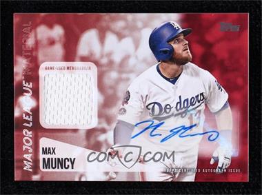 2019 Topps - Major League Material Autograph Relics Series 2 - Red #MLAR-MMU - Max Muncy /25