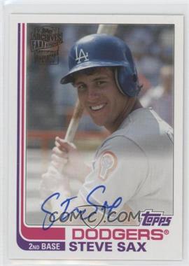 2019 Topps Archives - Fan Favorite Autographs #FFA-SSA - 1982 Design - Steve Sax