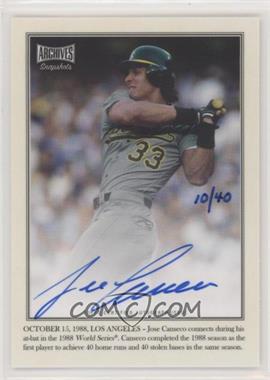 2019 Topps Archives Snapshots - Captured in the Moment - Autographs #CITM-JC - Jose Canseco /40