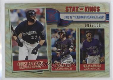 2019 Topps Big League - [Base] - Rainbow Foil #360 - Stat Kings - Nolan Arenado, Trevor Story, Christian Yelich /100