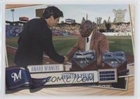 Award Winners - Christian Yelich (Receiving Award from Hank Aaron)