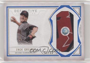 2019 Topps Definitive Collection - Jumbo Relic Collection - Blue #DJRC-ZG - Zack Greinke /20