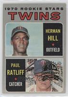 1970 Rookie Stars - Herman Hill, Paul Ratliff (50th Anniversary Logo on Right)