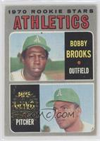1970 Rookie Stars - Bobby Brooks, Mike Olivo (50th Anniversary Logo on Left) [G…