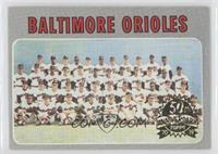 Baltimore Orioles Team (50th Anniversary Logo on Right)