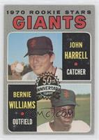 1970 Rookie Stars - John Harrell, Bernie Williams (50th Anniversary Logo in Cen…