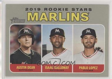 2019 Topps Heritage - [Base] #391 - Rookie Stars - Austin Dean, Isaac Galloway, Pablo Lopez