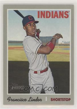 2019 Topps Heritage - [Base] #401.1 - Short Print - Francisco Lindor (White Jersey, Bat in Hand)