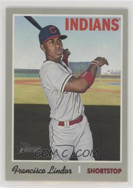 2019 Topps Heritage - [Base] #401.1 - Short Print - Francisco Lindor (White Jersey, Bat in Hand)