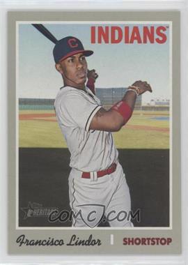 2019 Topps Heritage - [Base] #401.1 - Short Print - Francisco Lindor (White Jersey, Bat in Hand)