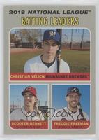 League Leaders - Christian Yelich, Freddie Freeman, Scooter Gennett