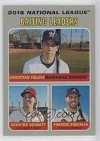 League Leaders - Christian Yelich, Freddie Freeman, Scooter Gennett