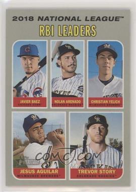 2019 Topps Heritage - [Base] #63 - League Leaders - Javier Baez, Jesus Aguilar, Trevor Story, Christian Yelich, Nolan Arenado