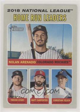 2019 Topps Heritage - [Base] #65 - League Leaders - Christian Yelich, Matt Carpenter, Trevor Story, Nolan Arenado