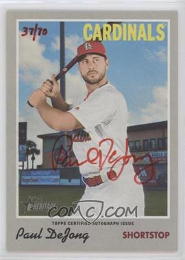 2019 Topps Heritage - Real One Autographs - Red Ink #ROA-PD - Paul DeJong /70