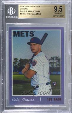 2019 Topps Heritage High Number - [Base] - Hot Box Purple Refractor #THC-519 - Pete Alonso [BGS 9.5 GEM MINT]