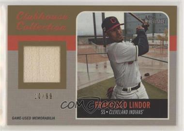 2019 Topps Heritage High Number - Clubhouse Collection Relics - Gold #CCR-FL - Francisco Lindor /99
