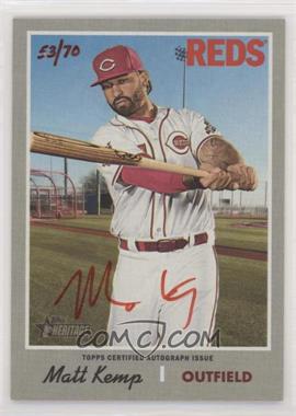 2019 Topps Heritage High Number - Real One Autographs - Red Ink #ROA-MK - Matt Kemp /70