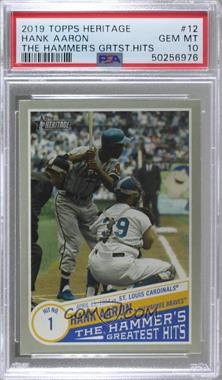 2019 Topps Heritage High Number - The Hammer’s Greatest Hits #THGH-12 - Hank Aaron (Although Card Says Against Cardinals; Actually Roy Campanella Catching) [PSA 10 GEM MT]