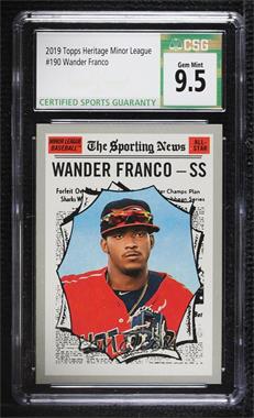 2019 Topps Heritage Minor League Edition - [Base] #190 - Sporting News All-Stars - Wander Franco [CSG 9.5 Gem Mint]