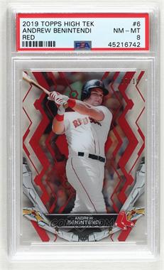 2019 Topps High Tek - [Base] - Red #6 - Andrew Benintendi /10 [PSA 8 NM‑MT]