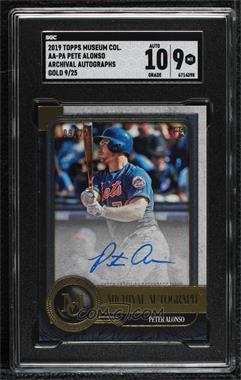 2019 Topps Museum Collection - Archival Autographs - Gold #AA-PA - Peter Alonso /25 [SGC 9 MINT]