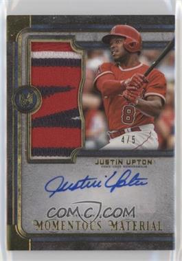 2019 Topps Museum Collection - Momentous Material Jumbo Patch Autographs - Gold #JPA-JU - Justin Upton /5