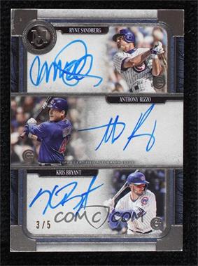 2019 Topps Museum Collection - Triple On-Card Autographs #TA-SRB - Anthony Rizzo, Kris Bryant, Ryne Sandberg /5 [EX to NM]