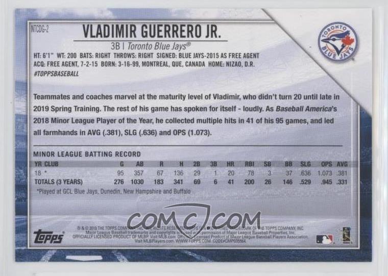 2019 Topps National Baseball Card Day Base Ntcdg 2 Vladimir
