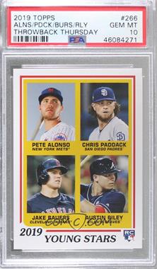 2019 Topps Throwback Thursday #TBT - Online Exclusive [Base] #266 - 1978 Topps Rookies Designs - Pete Alonso, Chris Paddack, Jake Bauers, Austin Riley /1296 [PSA 10 GEM MT]