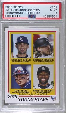 2019 Topps Throwback Thursday #TBT - Online Exclusive [Base] #269 - 1978 Topps Rookies Designs - Fernando Tatis Jr., Brendan Rodgers, Luis Urias, Christin Stewart /1296 [PSA 9 MINT]