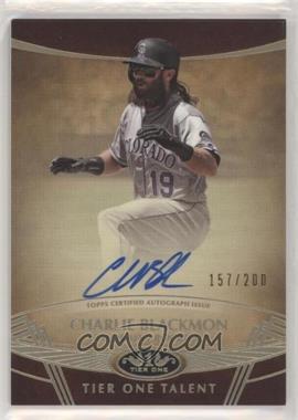 2019 Topps Tier One - Tier One Talent Autographs #TTA-CBL - Charlie Blackmon /200