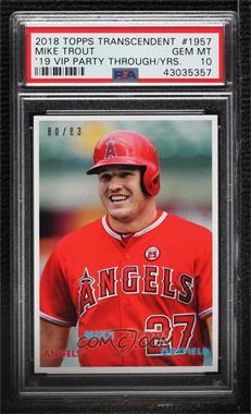 2019 Topps Transcendent Party - Through The Years - Mike Trout #MT-1957 - Mike Trout /83 [PSA 10 GEM MT]