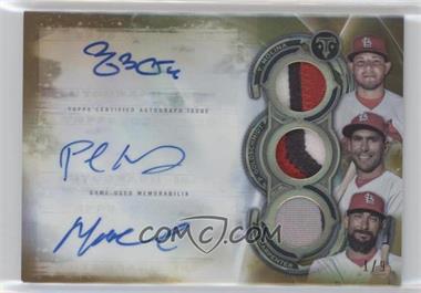 2019 Topps Triple Threads - Autograph Relic Combos - Gold #ARC-MGC - Yadier Molina, Matt Carpenter, Paul Goldschmidt /9