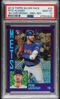 2019 Topps Update Silver Pack - 1984 Topps Baseball Chrome - Purple #T84U-24 - Pete Alonso /75 [PSA 10 GEM MT]