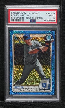 2020 Bowman - Chrome Prospects - Blue Shimmer Refractor #BCP-25 - Bobby Witt Jr. /150 [PSA 9 MINT]