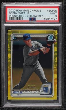 2020 Bowman - Chrome Prospects - Yellow Refractor #BCP-25 - Bobby Witt Jr. /75 [PSA 9 MINT]