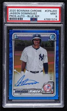 2020 Bowman - Chrome Prospects Autographs - Blue Refractor #CPA-JDO - Jasson Dominguez /150 [PSA 9 MINT]